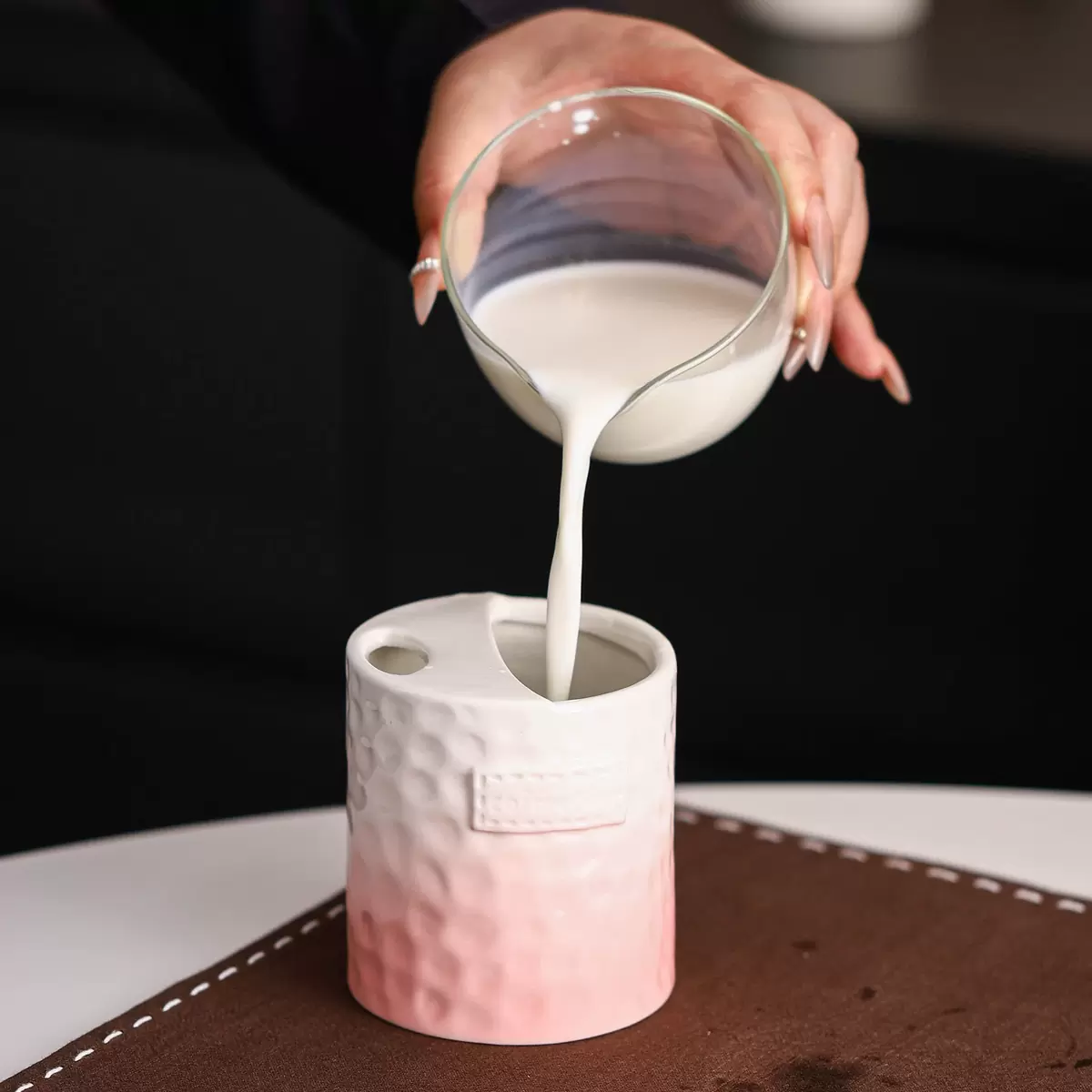 简约陶瓷咖啡杯碟高颜值咖啡家用水杯下午茶欧式邮购包装300ml