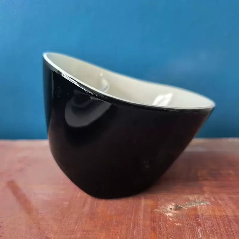 亚马逊跨境创意倾斜陶瓷茶杯懒人过滤泡茶杯办公室茶水分离杯350m