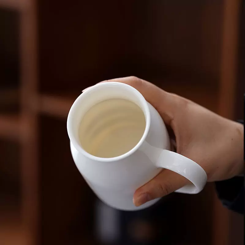 跨境陶瓷牛奶杯花插节日纪念日个性化花插亚马逊陶瓷花瓶可印logo