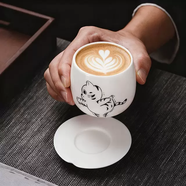 创意萌趣萨摩耶陶瓷手握杯下午茶马克杯咖啡杯喝水杯牛奶杯