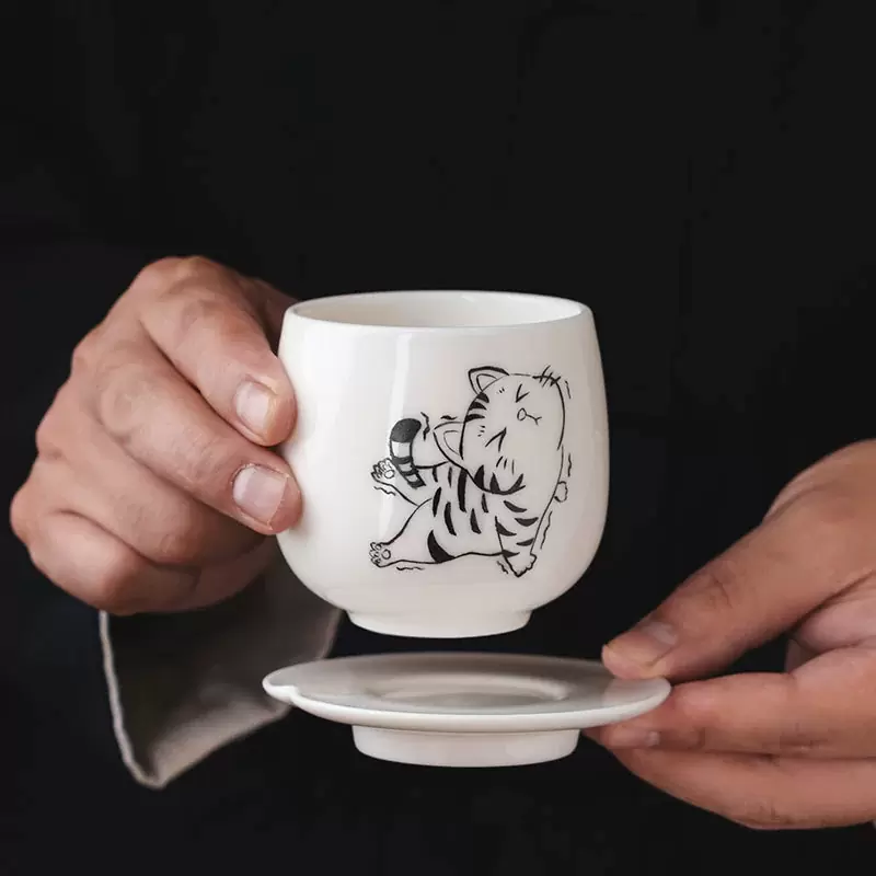 创意萌趣萨摩耶陶瓷手握杯下午茶马克杯咖啡杯喝水杯牛奶杯