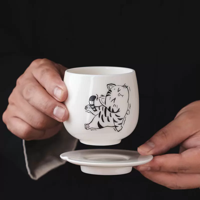 创意萌趣萨摩耶陶瓷手握杯下午茶马克杯咖啡杯喝水杯牛奶杯